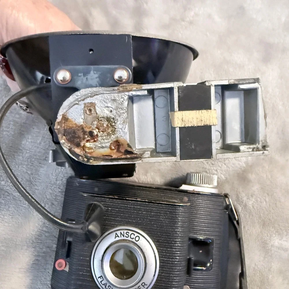 Vintage Ansco Flash Clipper Camera 616 Film w Flash Untested Parts Repair USA